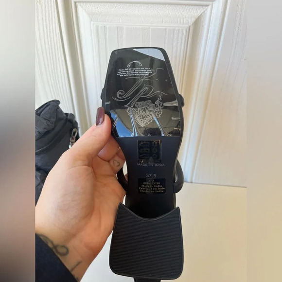 Free People Parker Chain Heel size 7.5 NEW in black womens shoes Y2K 90s - Picture 7 of 9